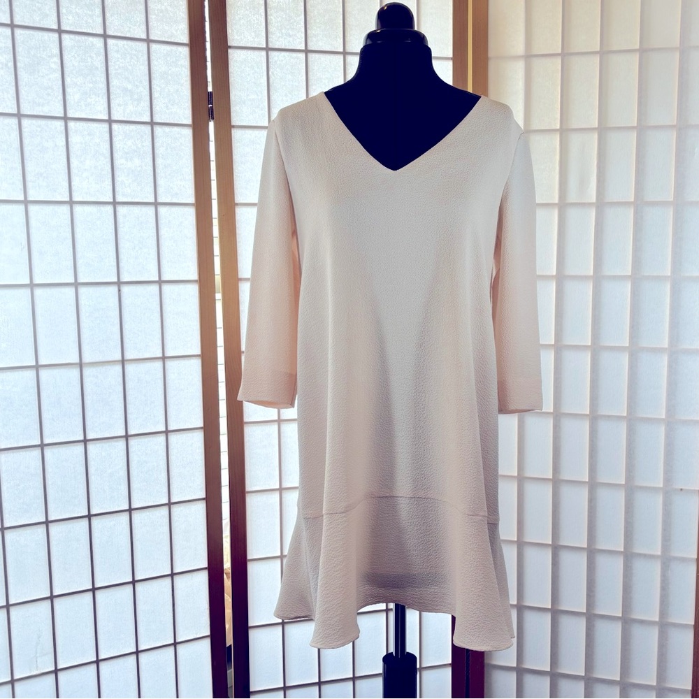 Sezane Pale Pink V-Neck Mini Dress